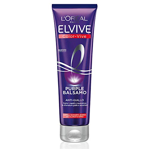 L'Oréal Paris Balsamo Antigiallo Color Vive Purple, Balsamo Antigiallo per Capelli Schiariti, Biondi, Decolorati e Grigi, 150 ml, Confezione da 1