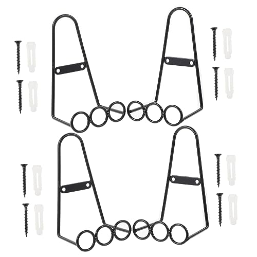 OUNONA 4pcs Plate Display Racks Black Plate Holders for Artwork Trays Books More Minimalist Design for Home Office