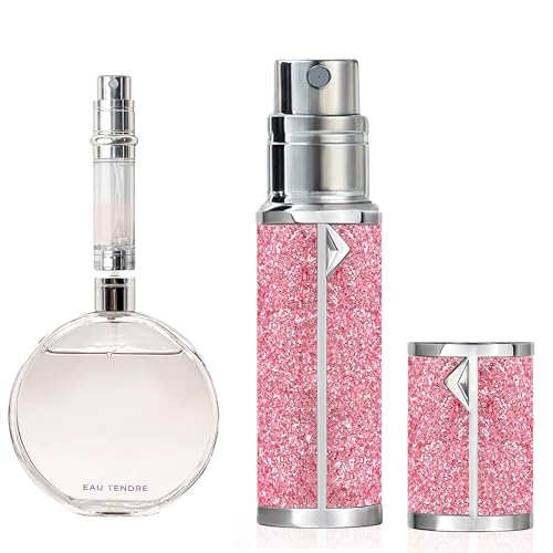 muilsae AB00PK Perfume atomizer,Refillable Perfume Bottle, Pocket Cologne atomizer, Bottom Fill, Suitable for travel and vacation, birthday and anniversary, 5ml(pink)