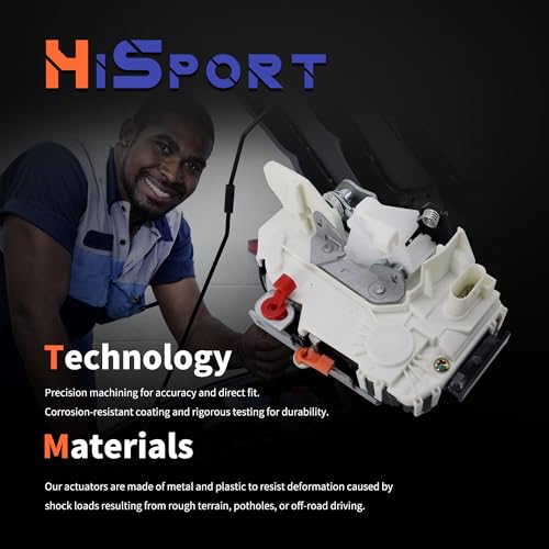 Image of HiSport 931-080 Door Lock Latch Actuator Front Left Driver Side - Compatible with Chrysler Town & Country Dodge Caliber Grand Caravan Ram 1500 Ram 2500 Ram 3500 Jeep Compass Patriot 2008-2024