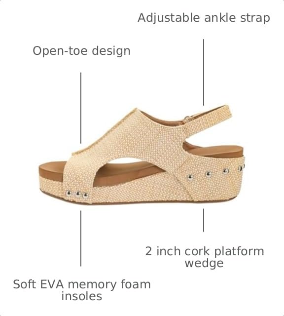 Image of Corkys Footwear Volta Wedge - Chic Elegance Meets All-Year Comfort with a 2-Inch Cork Heel and Marshmallow Insole for Stylish Everyday Wear and All-Day Comfort