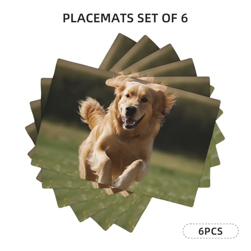 Set de table Golden Retriever facile à nettoyer pour table sans tache - 3
