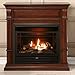 Duluth Forge Dual Fuel Ventless Gas Fireplace System with Mantle, Thermostat Control, 5 Fire Logs, Use with Natural Gas or Liquid Propane, 26000 BTU, Heats up to 1350 Sq. Ft., Auburn Cherry Finish