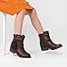 DREAM PAIRS Girls SDBO225K Ankle Boots Side Zipper Low Heels Boots Size 13 BROWN
