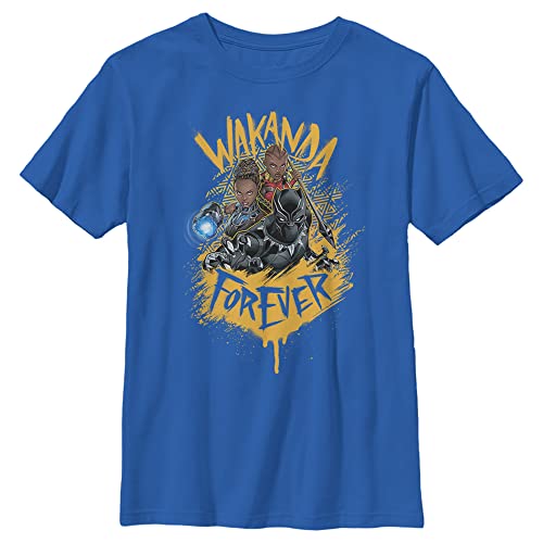 Marvel Boy's Black Panther Wakanda Forever Animated T-Shirt