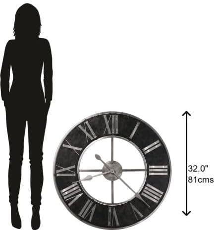 Howard Miller Ash Wall Clock II 549-466 – Oversized Steel Frame with Quartz Movement