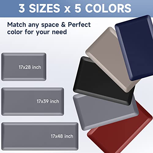 Steprite 4/5 Inch Thick Kitchen Mat Anti Fatigue Mat Kitchen Rugs Kitchen Decor Non-Slip, Stain Resistant, Waterproof Kitchen Mats Desk Mat For Kitchen, Office, Workshop, Grey, 17'' X 28'' #TOP3