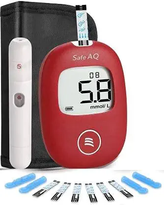 Sinocare PTS(USA) Diabetes Testing Kit, Blood Glucose Monitor Safe AQ Smart, Blood Sugar Tester with Codefree 10X (Strips & Lancets), Glucose Meter Pack