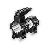 DISCOVERYOPT Heavy Duty Scope Rings-7075 Aluminum Precision Lapped Picatinny Mount with Bubble Level, Picatinny Rail, for Rifle Scope Mounting (30MM-1.25INCH)