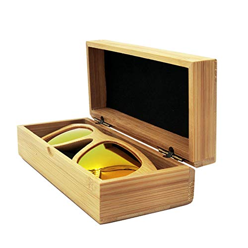 Étui de protection rectangulaire en bambou mollensiuer pour lunettes
