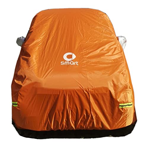 Autoabdeckung Abdeckplane Vollgarage Plane Autoplane FüR Smart Fortwo Wasserdicht SchutzhüLle Abdeckung HüLle Sonnenschutz Staubdicht Orange