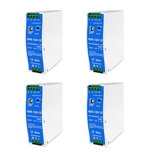 Image of (4PCS) NDR120-12 DC 12V Din Rail Power Supply Slim 120w 10A(Input:100-240VAC,Output:12VDC,50 /60HZ) Switching Adapter(Volts of Direct Current, 12)