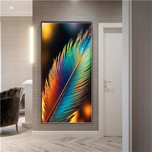 Peinture diamant 5D plume colorée grand format 120x60cm pour loisirs créatifs