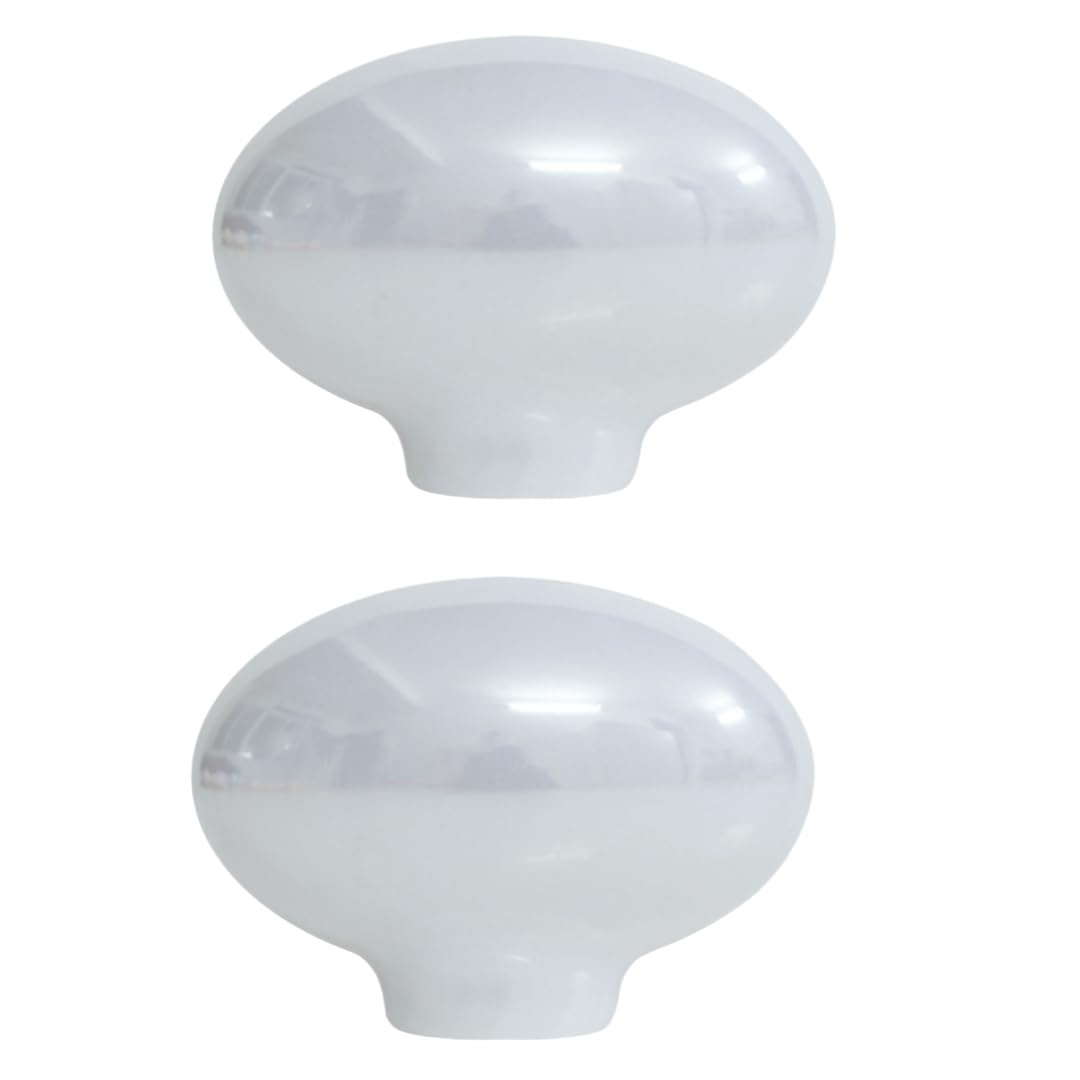 Enmrfvkz Pearl White Ceramic Cupboard Drawer Handle Knobs, Ceramic Cupboard Drawer Handle Knobs Pigeon Egg Multicolor 2 Pcs(Pearl White)