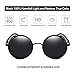 Dollger Steampunk Vintage Retro Round Sunglasses Metal Circle Frame (Black Lens+Black Frame,100% UV Protection Lens)