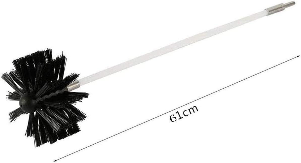 Bohrmaschine Schornsteinfeger Reinigungsset, Drehbürste für Kaminabzug, 9 flexible verstärkte Nylonstäbe entfernen Schmutz und Ruß