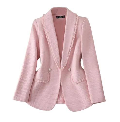 Blazer en tweed bleu et blanc Pnnrk veste de costume croisée femme taille M