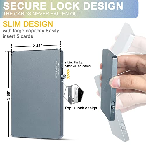 T-MFY Minimalist Credit Card Wallet with Magnetic Ring - Slim Aluminum Wallet - RFID Blocking& Lock Design - Small Magnetic Card Holder Wallet Compatible with All Type Phone for Men&Women3