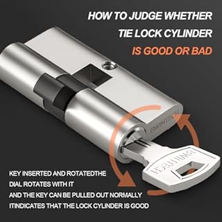 Bwintech 70mm(30/40) Serrure à cylindre européen en alliage de nickel et zinc, serrure à barillet, clé avec 8 clés à fossettes horizontales