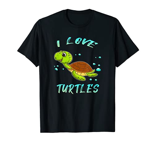 I Love Turtles Chicas Mujeres Tortugas Mar Océano Salvar Las Tortugas Camiseta