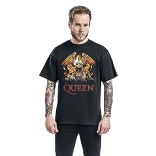 Queen Blason Vintage Homme T-Shirt Manches Courtes Noir Regular/Coupe Standard - Les Beatles, Paul McCartney, John Lennon, RIngo Starr, George Harrison Queen Blason Vintage Homme T-Shirt Manches Courtes Noir Regular/Coupe Standard – Image 4