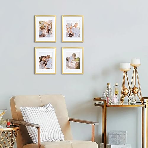 upsimples 11x14 Picture Frame, Display Pictures 8x10 with Mat or 11x14 Without Mat, Wall Hanging Photo Frame, Gold, 1 Pack upsimples 11x14 Picture Frame, Display Pictures 8x10 with Mat or 11x14 Without Mat, Wall Hanging Photo Frame, Gold, 1 Pack - Image 2