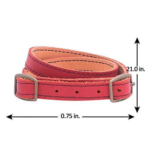 Red Leather Bracelet with Buckles