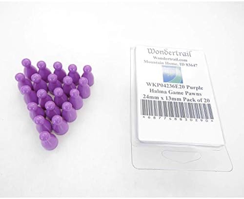 WondertrailPurple Halma Game Pawns 24mm x 13mm (15/16in x 1/2in) Pack of 20