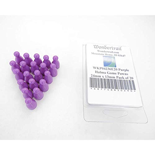WondertrailPurple Halma Game Pawns 24mm x 13mm (15/16in x 1/2in) Pack of 20
