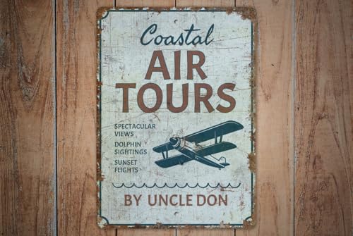 Coastal Air Tours Sign - Air Tours Sign - Uncle Don's Air Tour - Air Tours Decor ���^���T�C�� �T�C��&�v���[�N �z�[���f�R���[�V���� 12x8�C���`/30x20cm