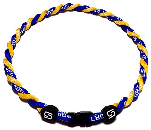 Sport Ropes Collier Double Titane Bleu/Jaune 22"