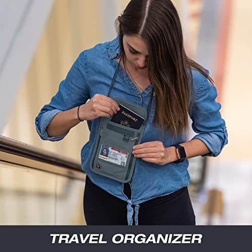 Lewis N. Clark Unisex Rfid Blocking Stash Neck Wallet, Travel Pouch + Passport Holder for Women & Men 1 pack Travel Accessory- Neck Stash