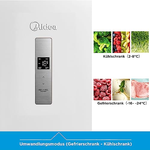 Image of Midea MDRU333FZE01 Freezer /Fridge /238L /172.2 cm High /NoFrost /Flexible Fridge and Freezer Function /Super Cool /Large Compartments /Zero Clearance /Easy Open Handle /Interchangeable Door Hinge /White