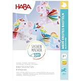 HABA Sachenmacher Bastelset Erstes Falten Einhörner (6er Set) – Einhorn basteln ab 3 Jahren, Falt-Set für Kinder, Deko für Kinderzimmer, Kindergarten & Kita - 2013242