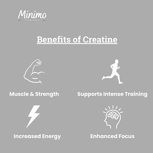 Miniatura 4 de Monohidrato de creatina en polvo, 5000 mg por porción, 50 porciones, 100% puro, apoya la energía y la fuerza muscular, 8.8 onzas