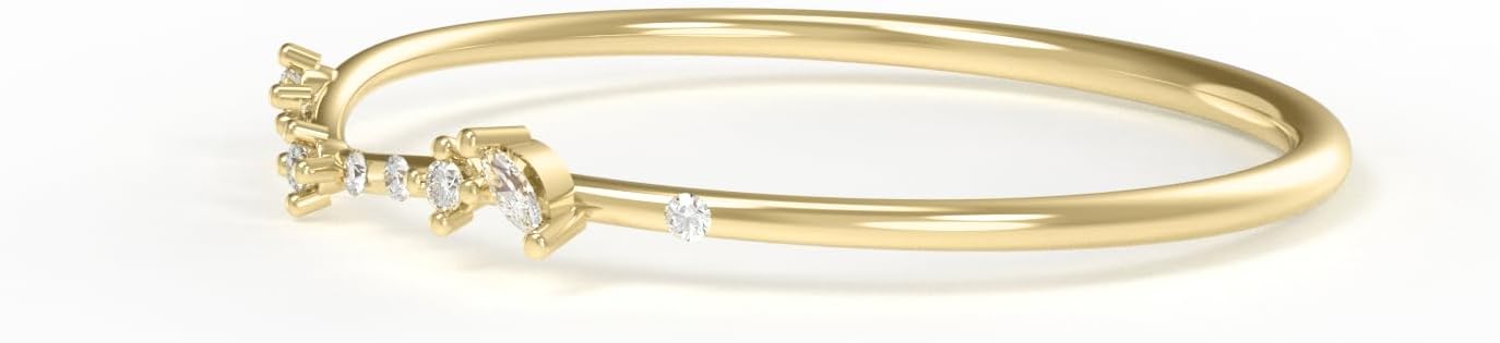 Diamonds Rings for Women, Dainty Anniversary Stackable rings, Lab Grown Diamond 18K Gold Plated Thumb Ring Sets, Trendy Statement Wedding Band, Engagement Promise Rings for Her, Size 5 6 7 8 9 10