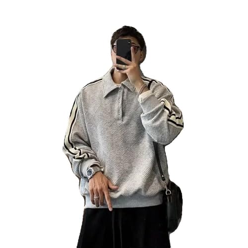 Xingfenly Men' Clothing Shirt for Man Stripe Top Trends Sweatshirts
