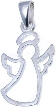 Collier Pendentif 'Ange Gardien' En Argent 925 Pour Enfant Fille - Chaîne 38 Cm, Fermoir à Ressort