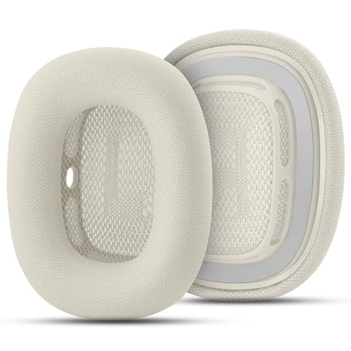 Image of Replacement Ear Cushions for Apple AirPods Max 1 & 2 Upgraded Memory Foam Pads with Durable Fabric,Sound Insulation and Noise Reduction,Strong Magnetic Fit,Sweat-Resistant,Breathable Comfor(Starlight)