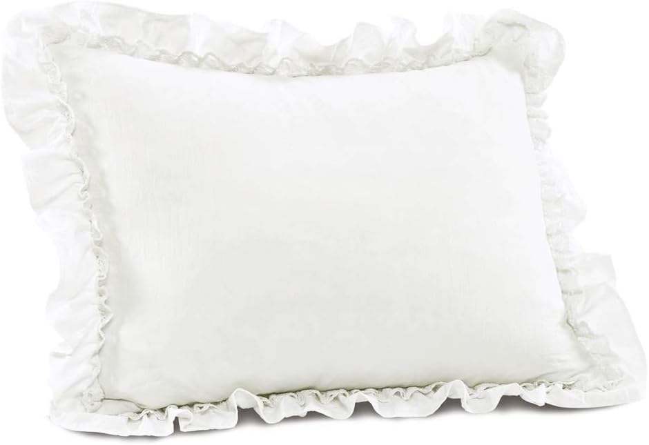 lush decor ella ruffle lace comforter, 2 piece set, twin, ivory - cute comforter - twin bedding set - white bedding - coquette decor - white lace trim - ruffle trim white twin-xl comforter