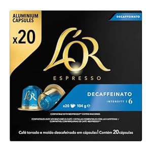 L’OR Espresso Koffiecups Decaffeinato (200 Espresso Koffie Capsules – Geschikt voor Nespresso Koffiemachines – Intensiteit 06/12 – 100% Arabica Koffie) – 10 x 20 Cups