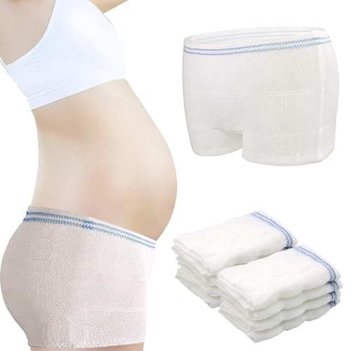 Scettar Lot de 8 Slips Jetables Maternité en Coton,Culottes Post Accouchement,Slip Filet...
