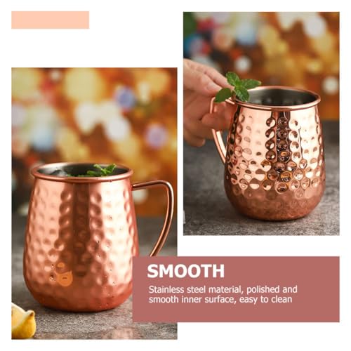 Taza Moscow Mule Alipis de acero inoxidable resistente con acabado martillado elegante 7