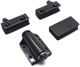 Tulead Magnetic Catch Latch Glass Door Hardware ABS Black Hinge Latch with Clamp
