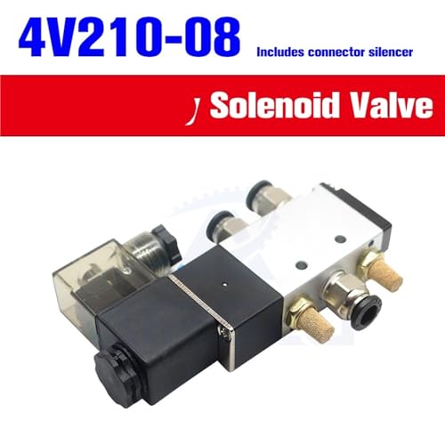 Válvula de aire 4V210-08 de bobina simple, 2 posiciones y 5 vías, DC12V 7