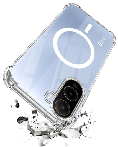Image of Jkobi Shockproof Crystal-Clear Back Cover for Poco C81 5G (Magsafe Wireless Support | Drop & Camera Protection | Hard Polycarbonate)