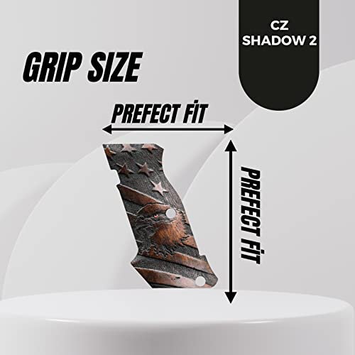 Tactical Mak Grips Cz Shadow 2 Shot Grip Black Gun Grips Natural Wood Grip 3D Texture With German Silver Carving Perfect For Your Holster Weapon Speed And Accuracy And Design (Sh 2-Shot V8) #TOP4