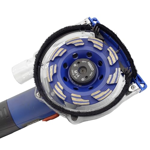 Image of HERZO Dust Shroud for 5 inch and 4-1 /2 inch Angle Grinder, Universal Surface Grinding Shroud,Transparent Polycarbonate