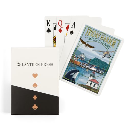 Lantern Press Friday Harbor San Juan Island Washington 52 cartas póker