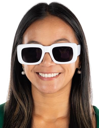Funky Junque Oversized Vintage Sunglasses for Women, Retro Square Frames, Big Glasses3